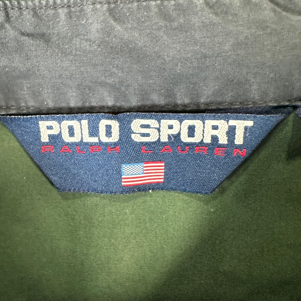 VTG Polo Sport Ralph Lauren Green Cotton Harrington Jacket Men's Size L USA - Picture 2 of 11